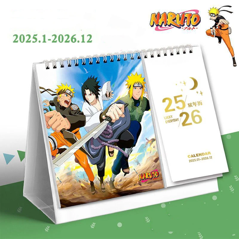 

NARUTO 2025-2026 Biennial Calendar Uzumaki Naruto Uchiha Sasuke Hatake Kakashi Anime Cartoon Calendar Memoirs Calendar