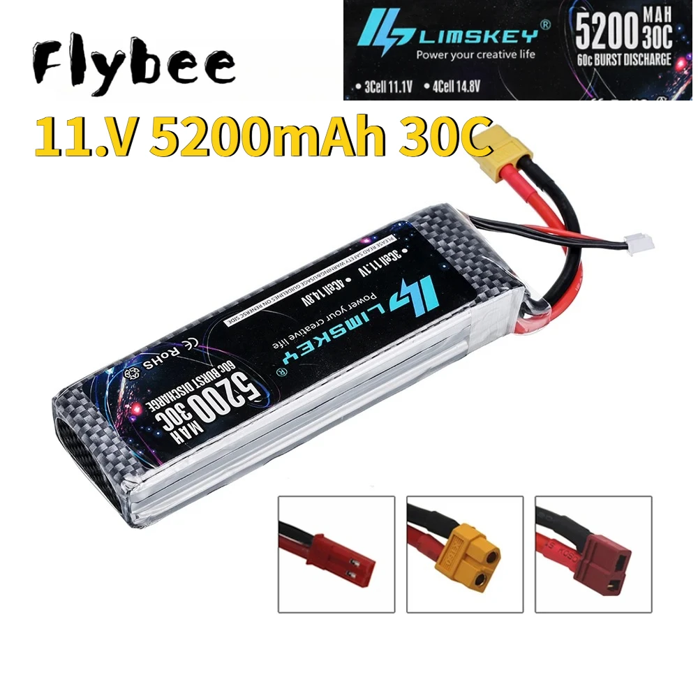 High-Rate 11.1v 5200mAh 30C Battery For RC Helicopter RC Car Boat Quadcopter Remote Control Toys T/XT60/JST plug 3S Battery