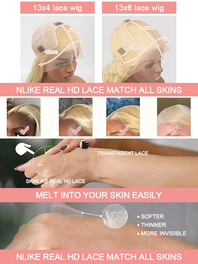 30 40 بوصة شعر مستعار أشقر مستقيم 613 Hd الدانتيل الباروكة الأمامية 13x6 شفاف 250% البرازيلي الملونة الدانتيل الجبهة الباروكات 100% الشعر البشري #6