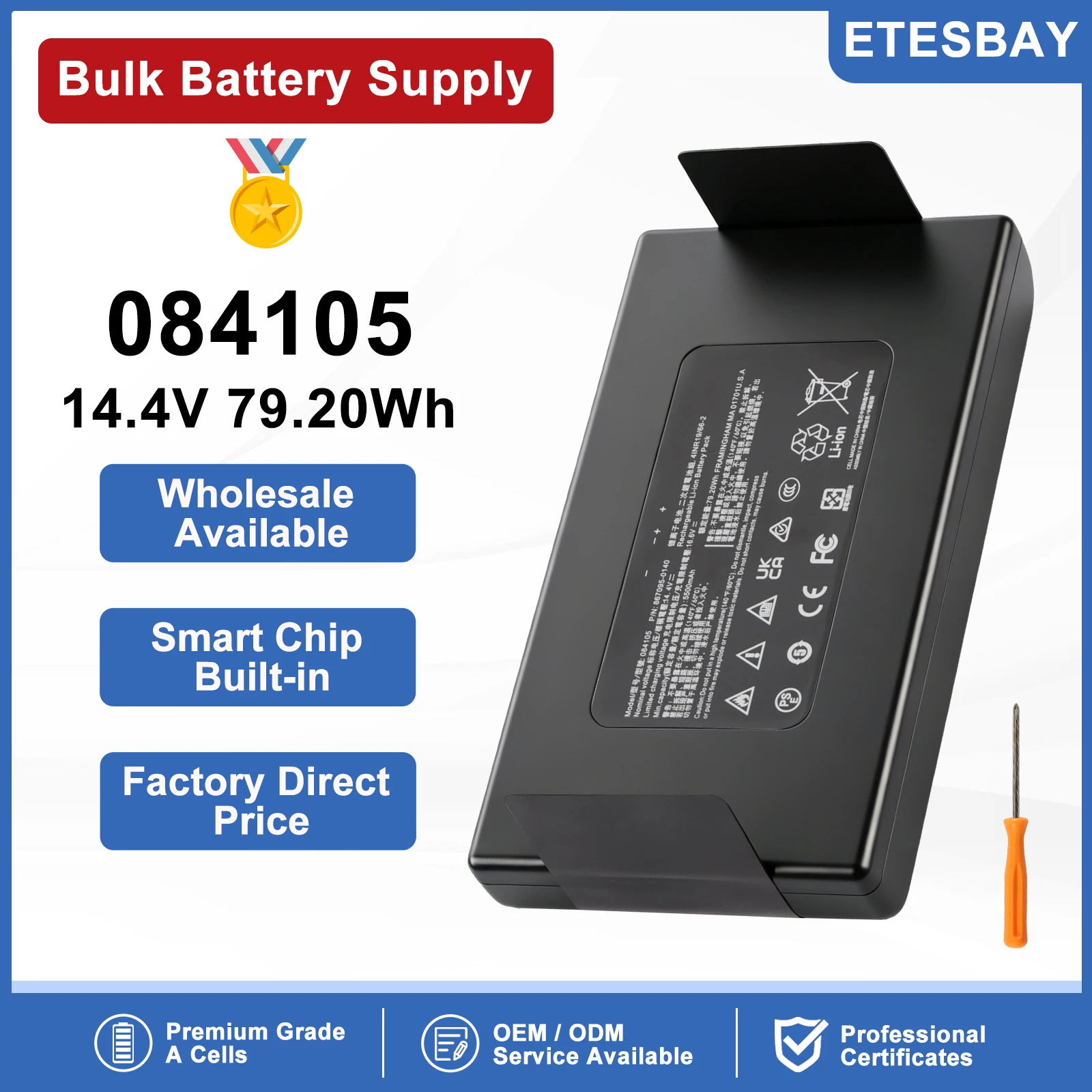 ETESBAY 084105 Replacement Battery For Bose S1 Pro+ Bluetooth Speaker 14.4V 5500mAh