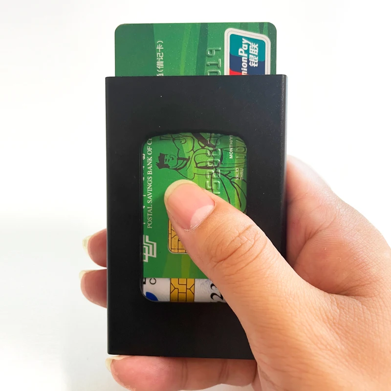 Smart Aluminium Credit Card Holder With Elasticity Pocket Men RFID Wallet Metal Minimalist Wallet Bank Card Case NEW