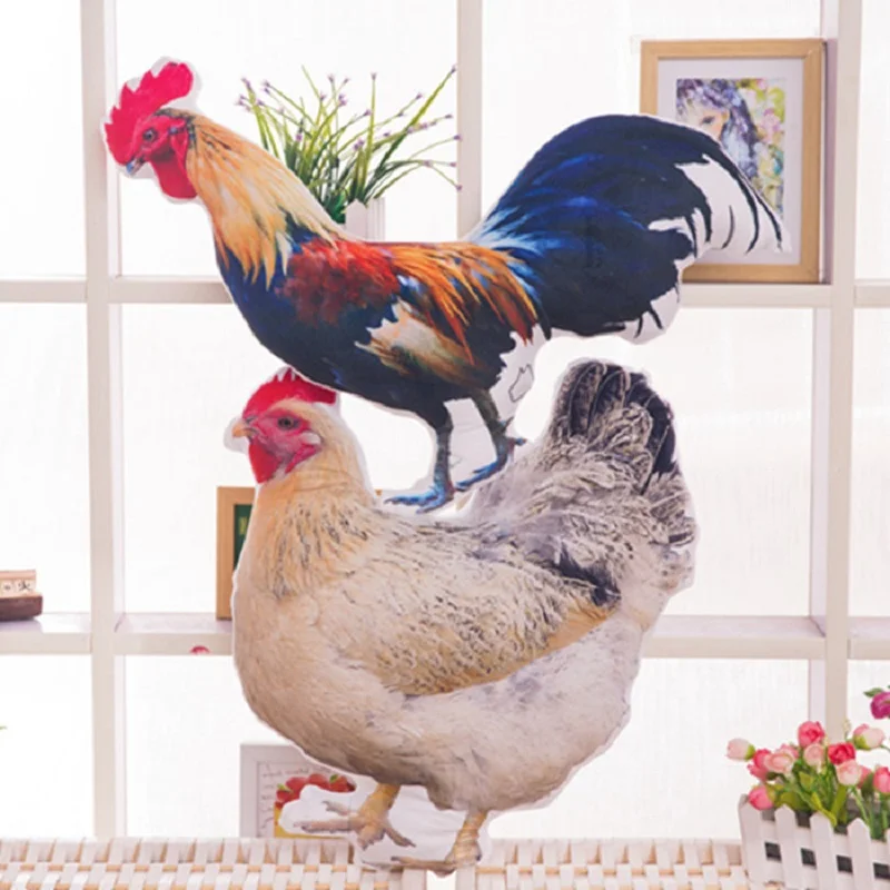 Lifelike Cock Hen Chicken Emulational Farm Animal Soft Stuffed Cushion Pillow Plush Toy Girl Boy Birthday Gift 1pc