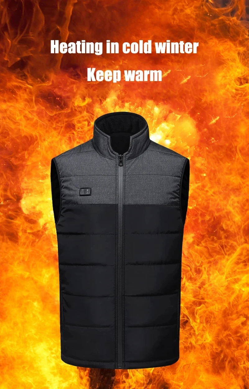 

Smart USB Heated Vest - Stand Collar Couple Set with Color-Block Design, Rechargeable Thermal Clothing for Men & Women​