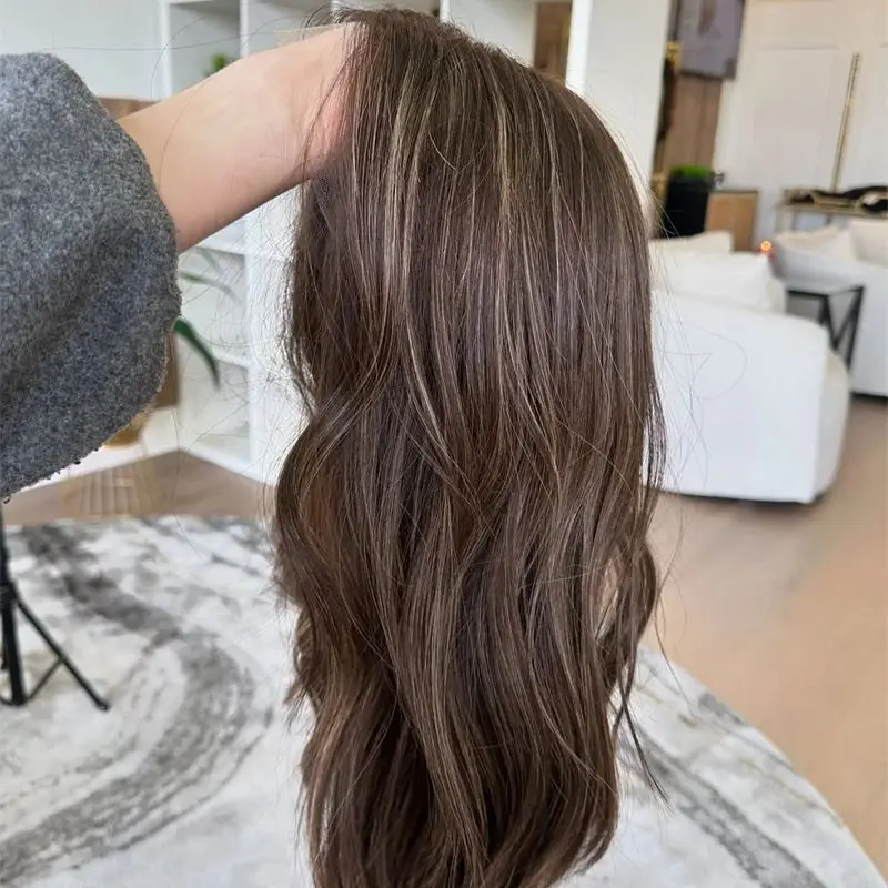 Damespruik Ombre Blond Bruin Los golvend haar Pruik Kanten pruiken Synthetische kanten pruiken Pruik Kort Bob Onzichtbare pruik 14 inch