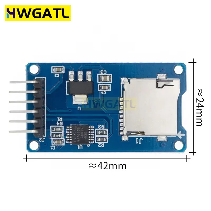 HWGATL Mini Micro SD Плата расширения памяти TF-карта Модуль защиты памяти SPI