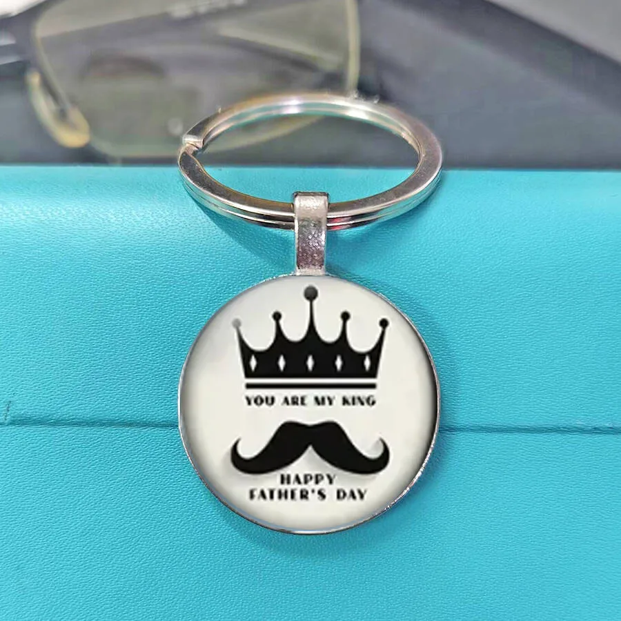 Hot Selling Classic Father's Day Mustache Best Dad Keychain, All-purpose Charm For Car Keys, Daily Bags, For Dad Gifts