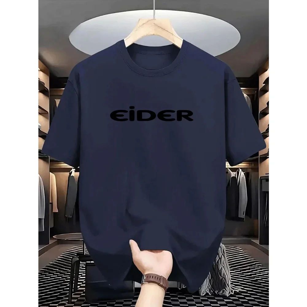 2026 Neues Herren Sommer-Freizeit-T-Shirt EIDER mit Buchstabendruck aus Polyester, Oversized, Locker, Rundhals, Street-Fashion-Oberteil – Detail 5
