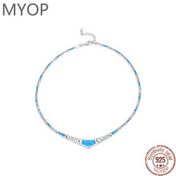 MYOP 2024 Jewelry 925 Sterling Silver Jewelry Opal Necklace expresses high modern minimalism