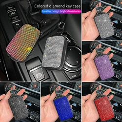 Diamond Car Keychain Cover Storage Case Key Chain Key Case Wallet Rhinestone Bling Auto Decor Car Accessories for Woman Girls