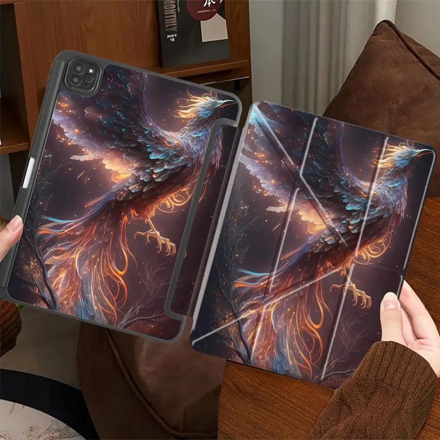 

Cartoon Phoenix Holder Cover Tablet Case For iPad Pro 11th 10th 9th 8th 7th 12.9inch Pro 2025 Mini 6 7 Air 4 5 M3 M2 M4 11inch
