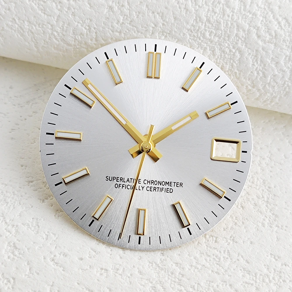 شعار مخصص NH35/NH36 28.5 مللي متر ساعة مزدوجة قرص أخضر مضيء مناسب ل NH35/NH36 ساعة يد تعمل بالحركة اكسسوارات #3