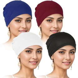 4pcs Women's Fashion Turbans Brim Hood Cover, Comfortable and Versatile, Personalized Outdoor Casual Headscarf Hat