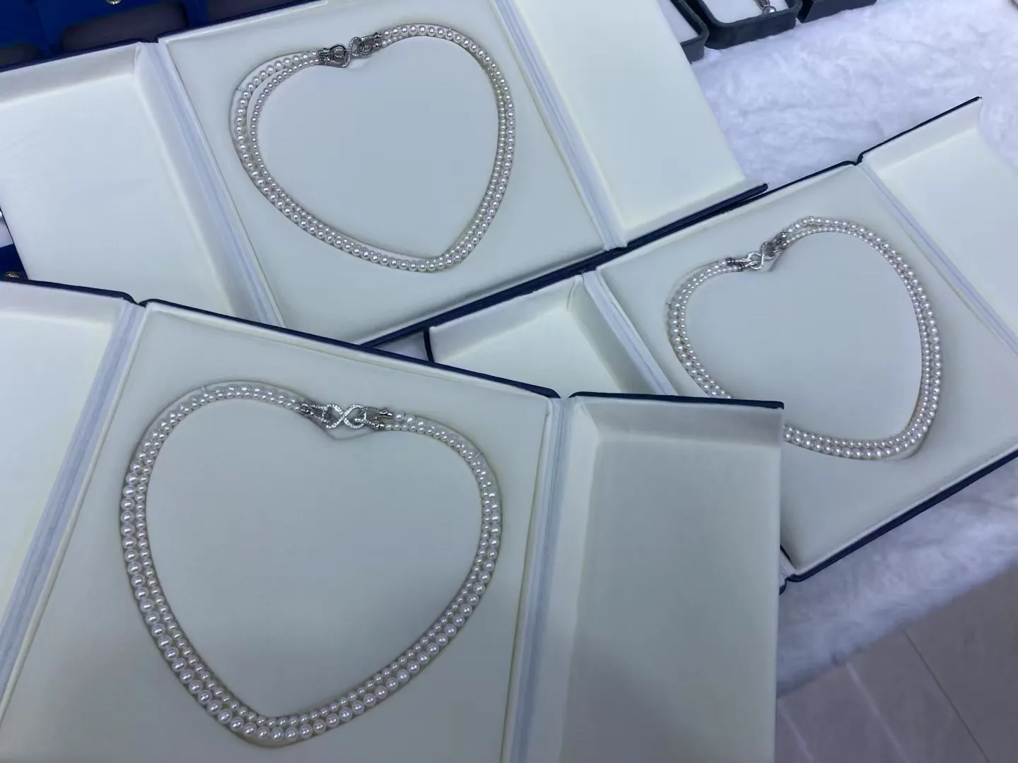 

Double layer necklace AAAA3-4mm+5-6mm natural white pearl necklace 925s/16-18in/18-20in