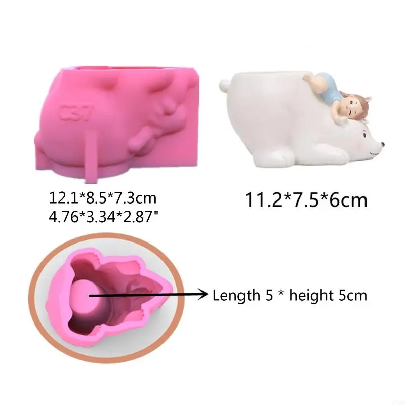 C71E Silicone Mold 3D Bấu hoa dễ thương Pot Mold DIY Handmade Craft Home Trang trí