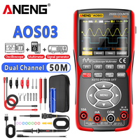 ANENG AOS03 Digital Oscilloscope Multimeter 280MS/s Sampling Rate 50MHZ Analog Transistor Test Bandwidth Support Waveform Tools