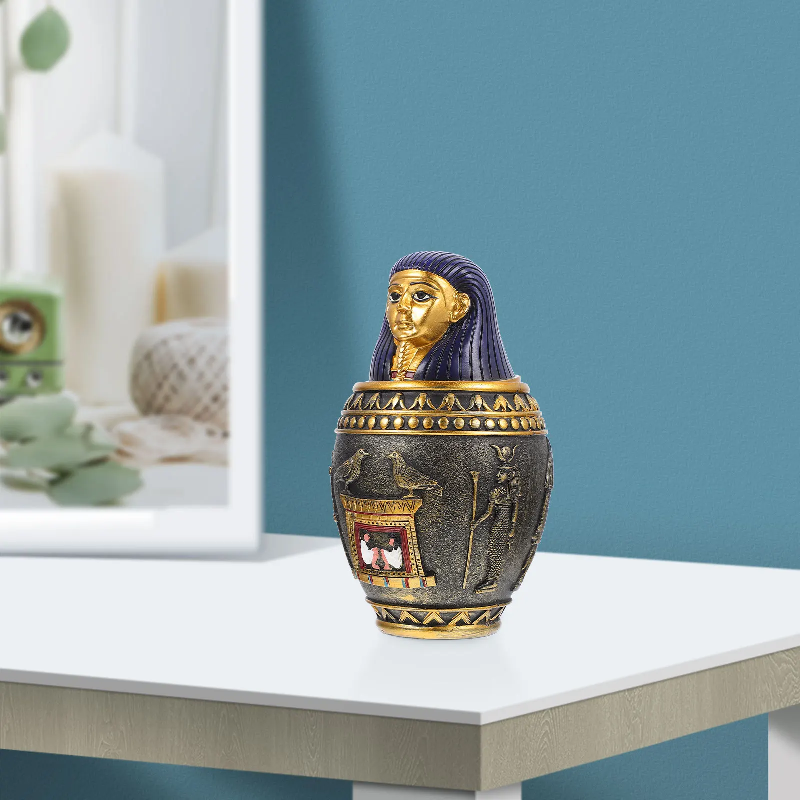 

Resin Egyptian Theme Adornment Delicate Resin Ornament Egyptian Themed Craft Decorative Sculpture Home Decor