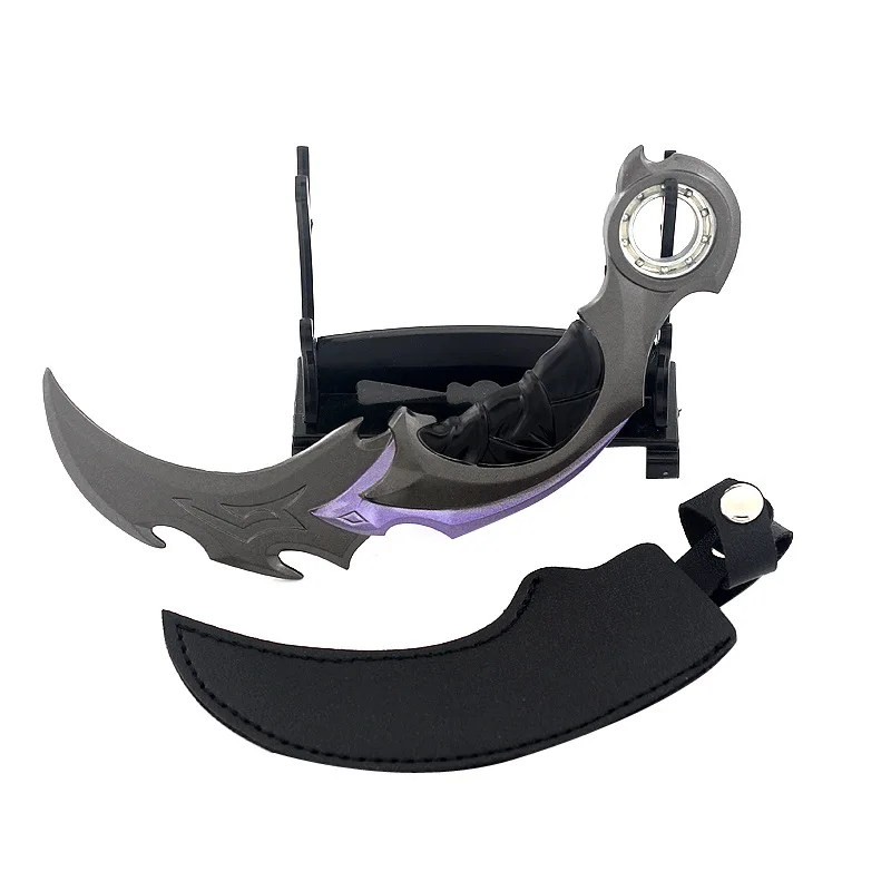 17 cm 6,7 pollici Valorant Reaver Karambit Girevole Melee Arma Modello in metallo Replica Gioco Spada Reale Coltello da addestramento Giocattolo di sicurezza Regali