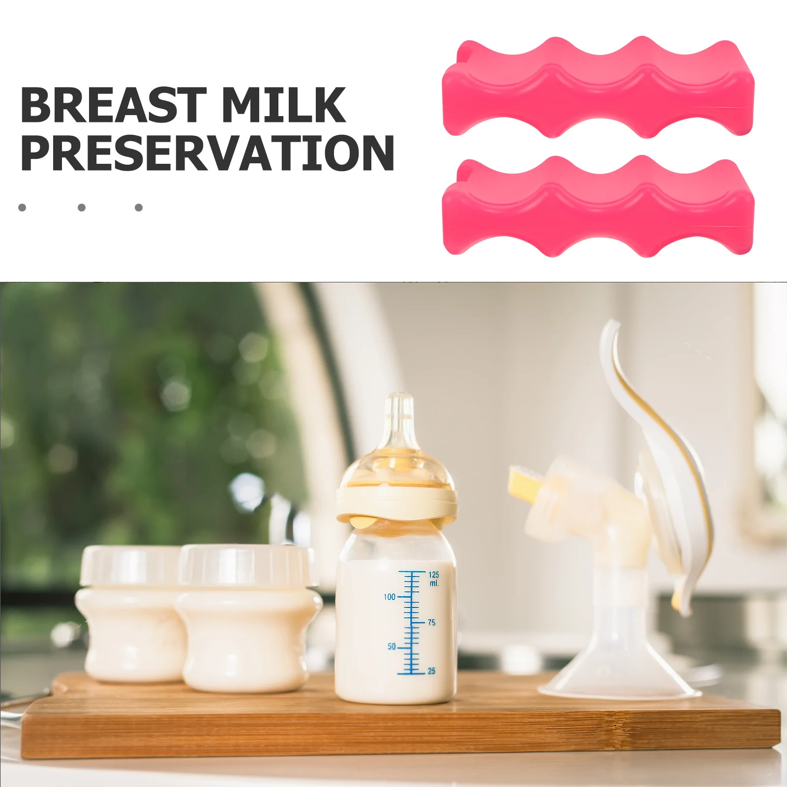 

2Pcs Reusable Ice Packs for Breastmilk Bottle Storage Rubber Cooler Pack for Breastfeeding Mom Bottle Milk Cooler