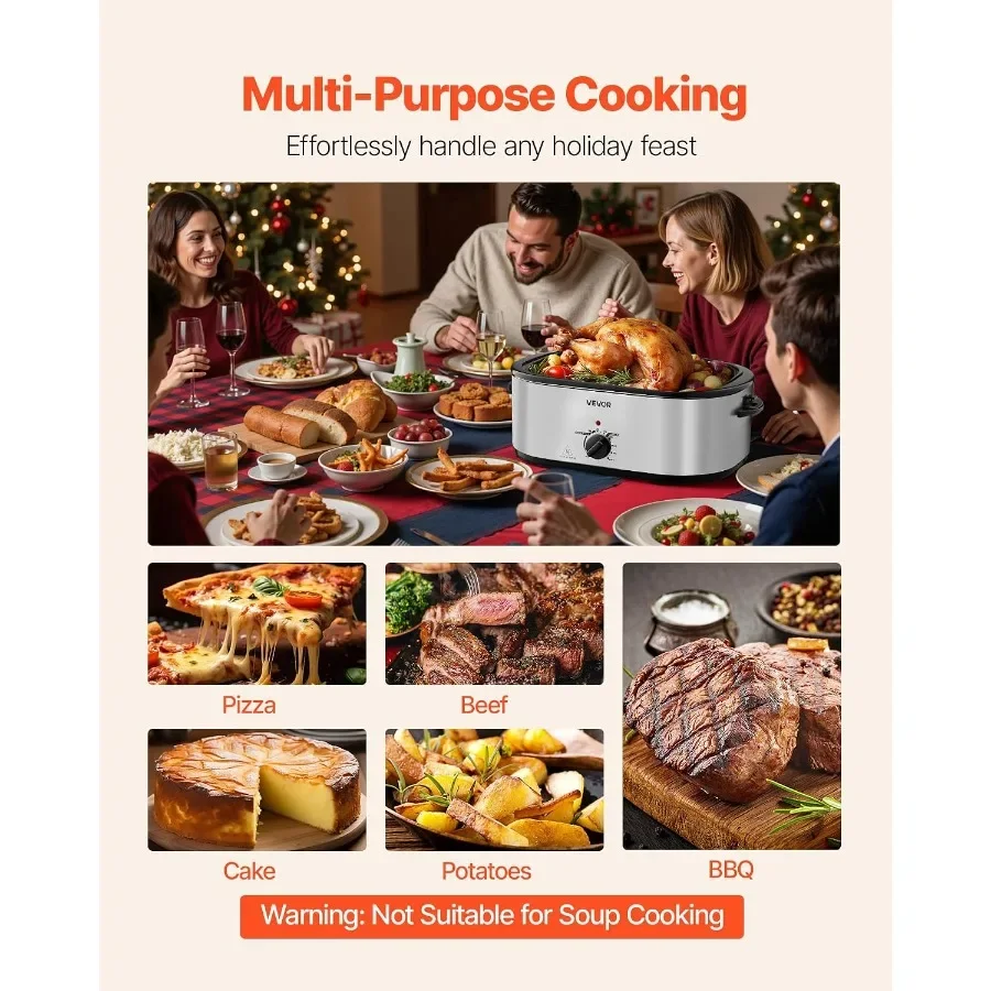 Electric Turkey Roaster With Buffet Server 6