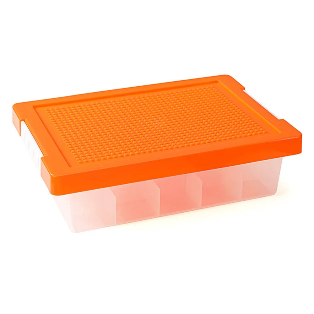 

2 Layers Building Blocks Storage Box Removable Cover Clear Children's Organizer Plastic Container with Dividers Particle Holder