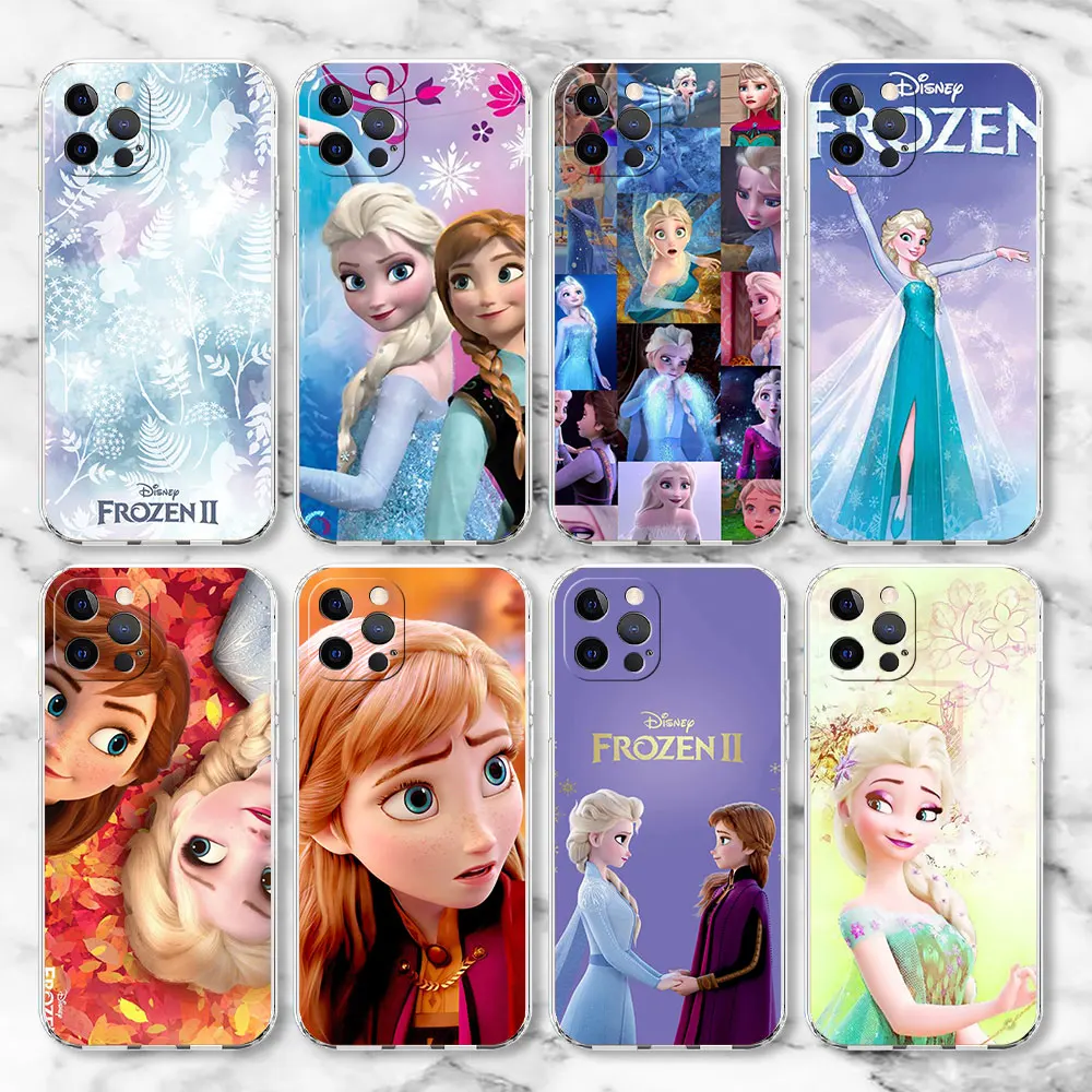 TPU Case For Apple iPhone 14 Max 13 11 Pro 12 Mini SE 7 8 Plus X XR XS 6 6S Soft Clear Funda Phone Cover Frozen Anna Elsa Coque