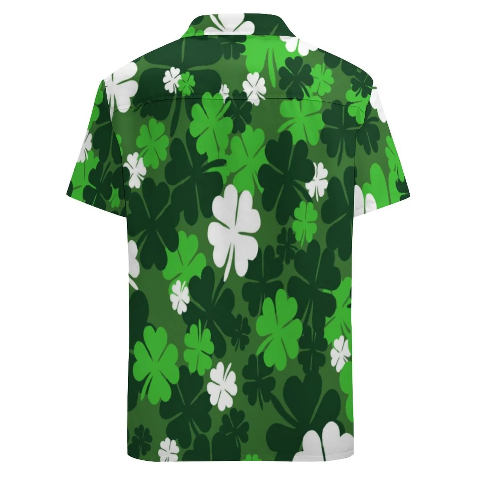 St. Patrick hari pria Camisa 2024 musim panas seri hijau semanggi cetak lengan pendek kerah kancing kemeja ukuran besar pakaian atasan