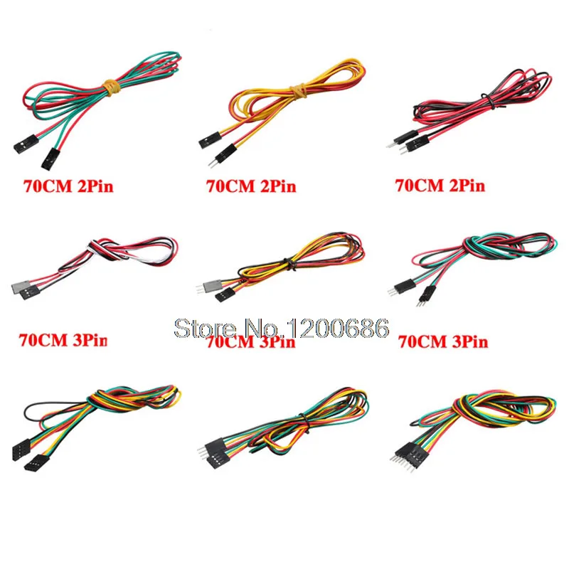 1007 22AWG Pure copper cable male to female electronic jumper DuPont 2.54mm wire cable 1/2/3/4/5/6pin pitch 2.54mm