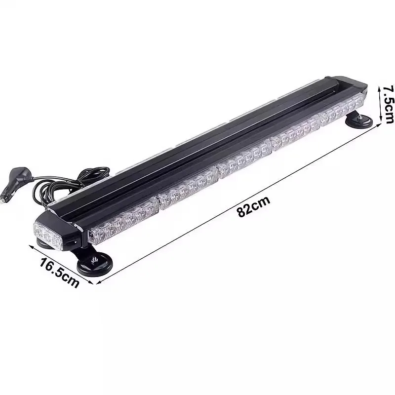 32-Inch 66 Light Emitting Diode Amber White Light Emitting Diode Strobe Strip Flashing Emergency Light for Safety Warning