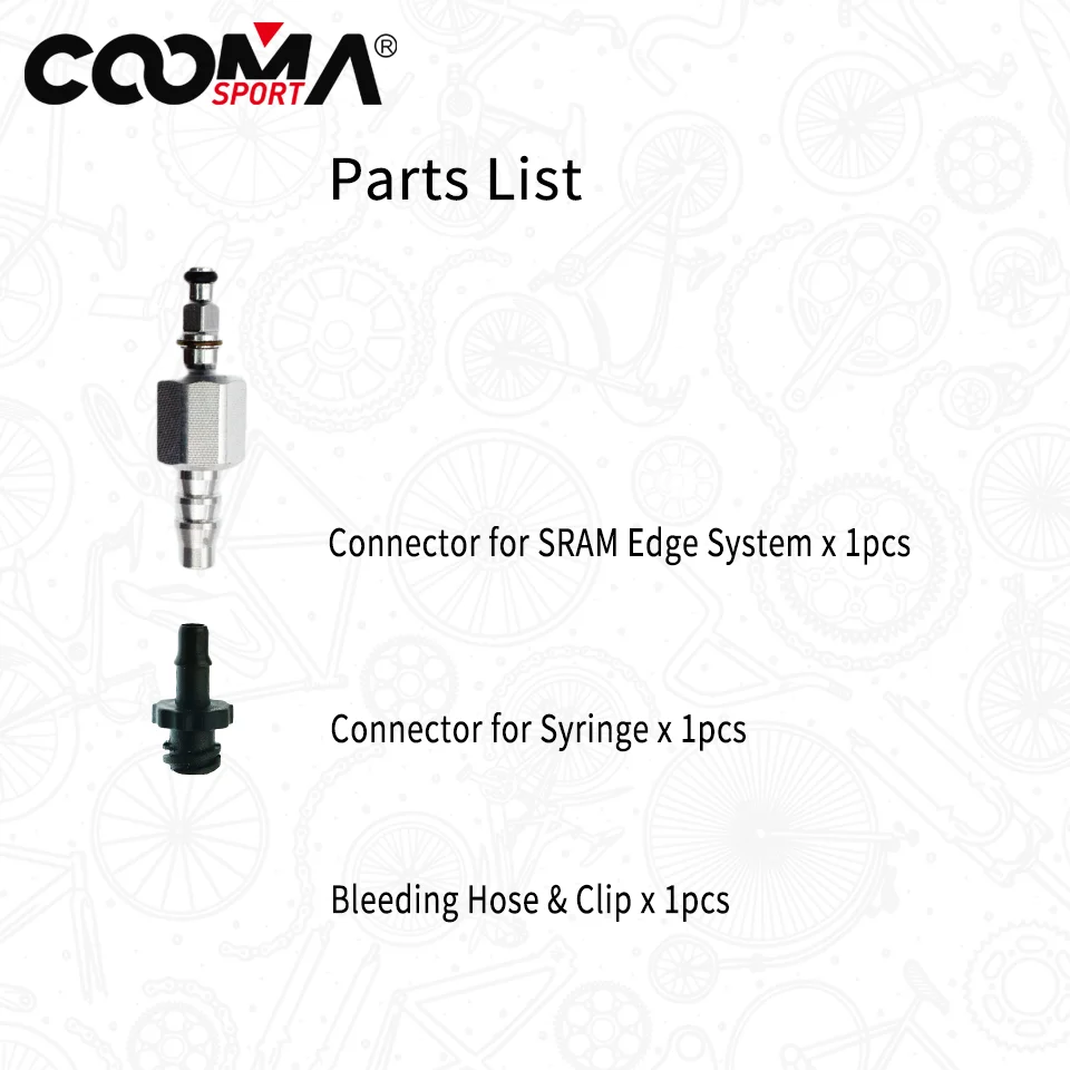 Bicycle Hydraulic Brake Bleeding Set for SRAM Edge, Bike Brake Oil Filling Joint for DOT Fluid Caliper