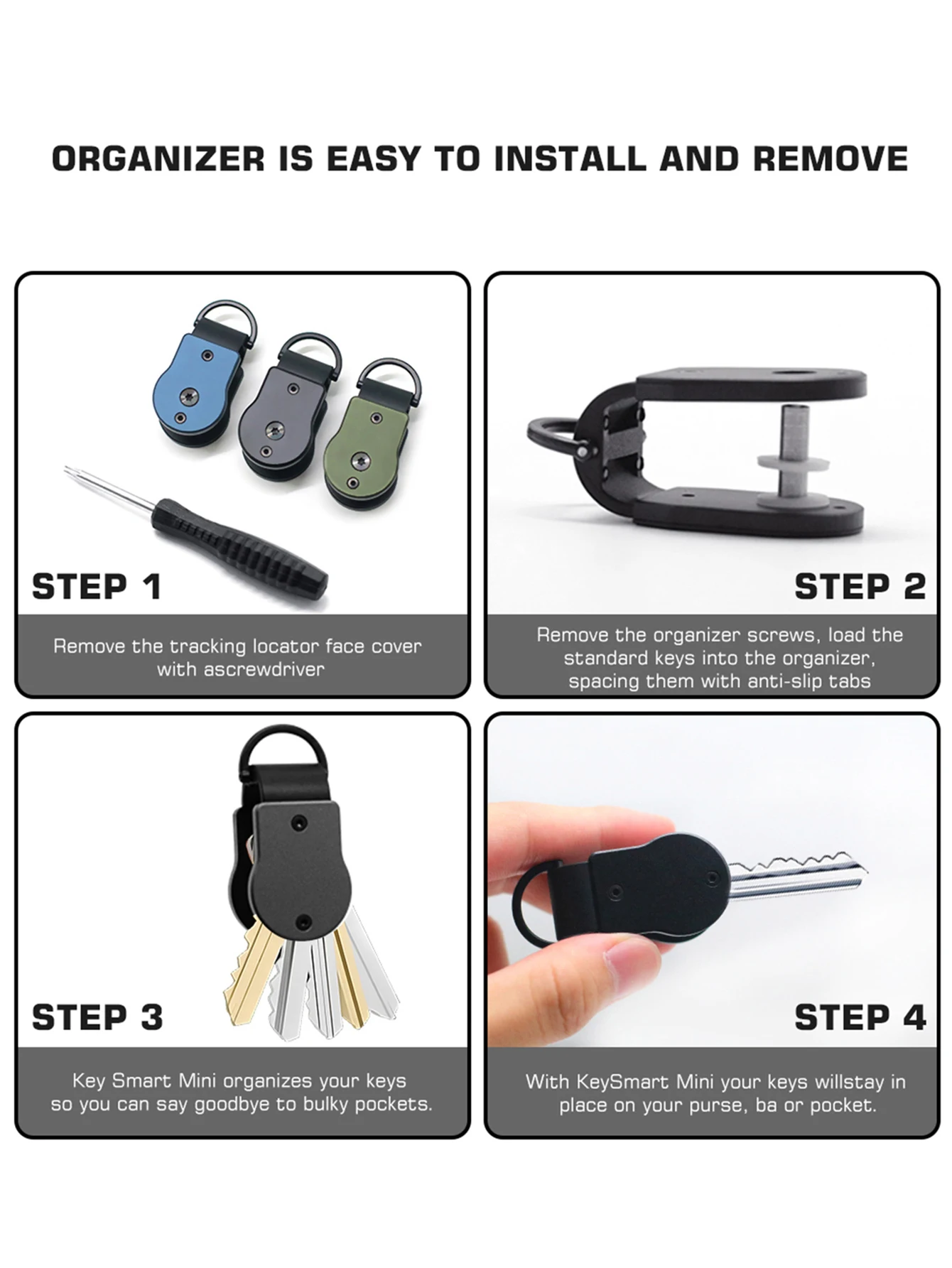 نمط جديد للنساء والرجال مفتاح تخزين سبائك الألومنيوم سلسلة مفاتيح صغيرة مدمجة أنيقة المحمولة سلسلة المفاتيح الذكية يمكن أن تحمل 2-5 مفاتيح