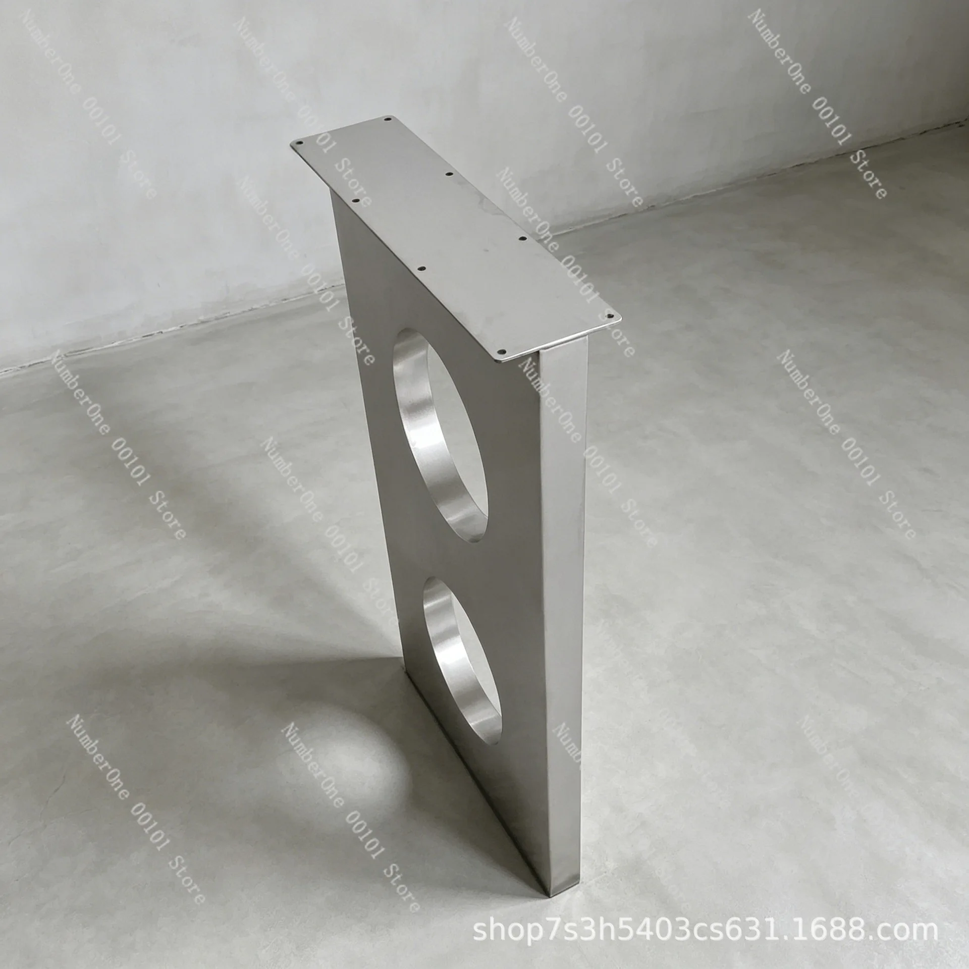 Stainless steel table legs, large panel table support legs, vintage style dining table brackets, designer silver brushed finish