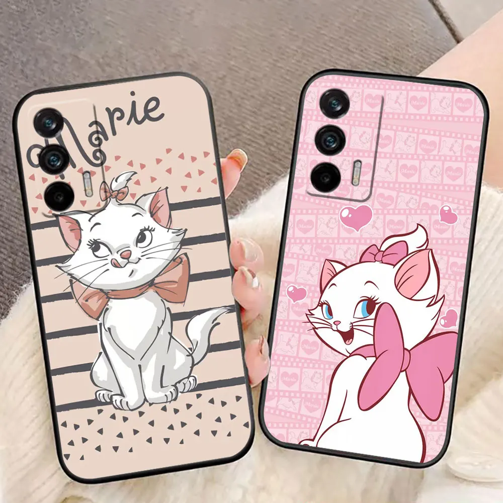 Disney Bow Marie Cute Cat Phone Case For Realme C11 C15 C20 C21 C21Y C30 C30S C33 C35 C53 C55 C63 C65 GT NEO 2 X50 Case Funda