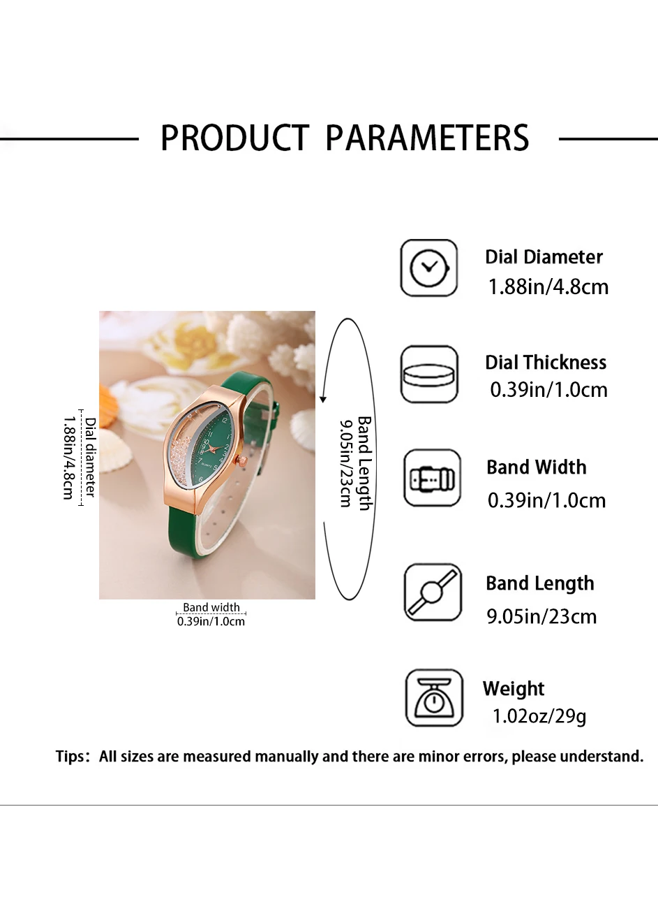 5 piezas de reloj noble, moderno y deslumbrante para mujer + pendientes + collar + anillo para uso diario