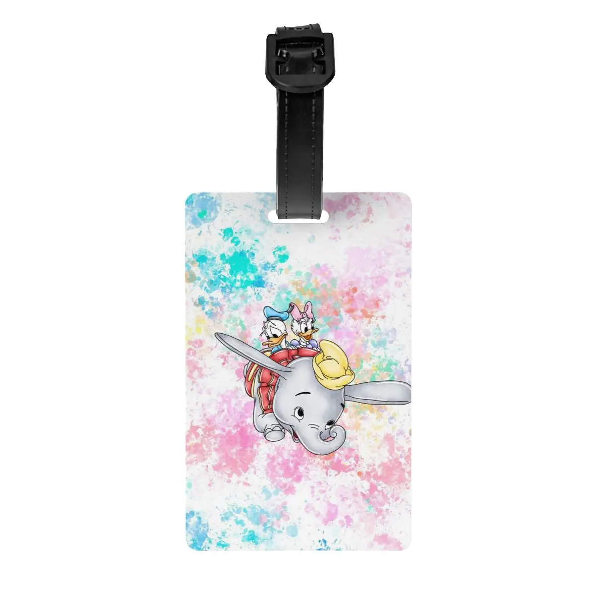 

Custom Dumbo Cartoon Luggage Tag Privacy Protection Cute Elephant Baggage Tags Travel Bag Labels Suitcase