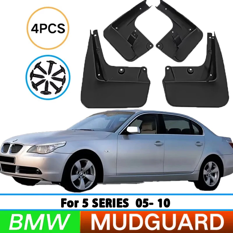 For BMW 5 Series 2005-2010 front and rear wheel mudguards, car tire mudguards, splash guards, and automotive accessories.