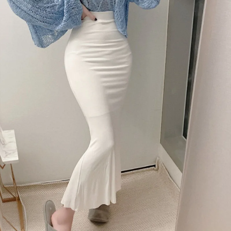 On the Same Day, Korean-Style Genuine Hip Skirt Qa331 Elegant Double-Layer High Waist Fishtail Swing Skirt Se