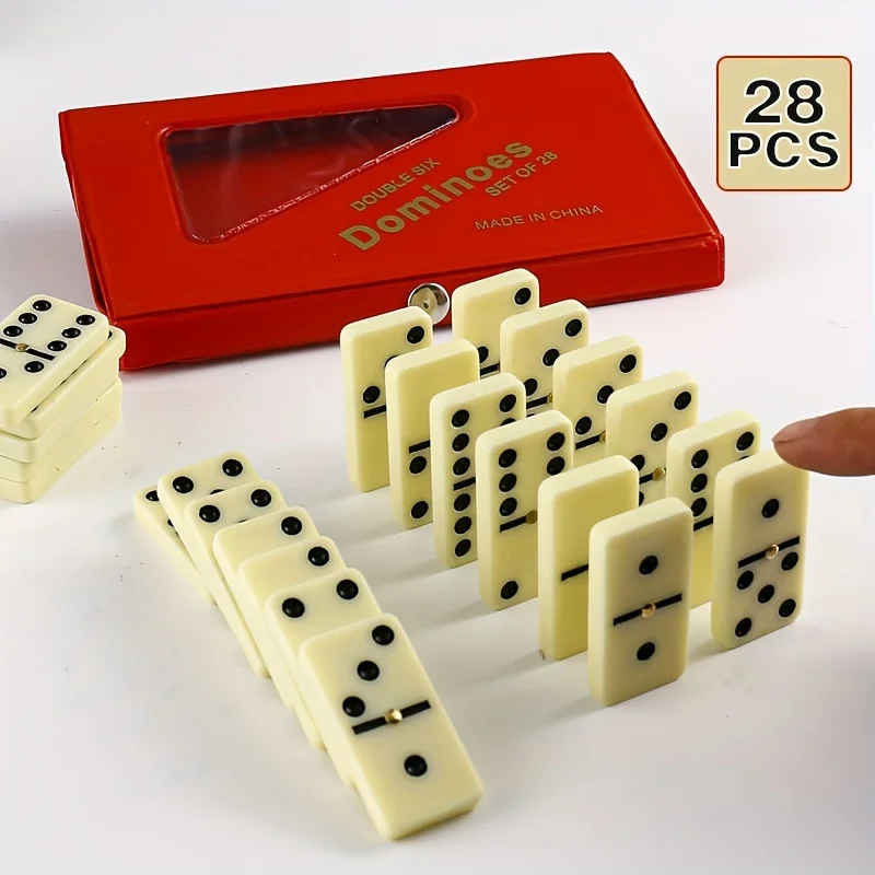 Domino chess set-high-quality board game toys, equipped with sturdy PVC storage boxes, very suitable for family game nights