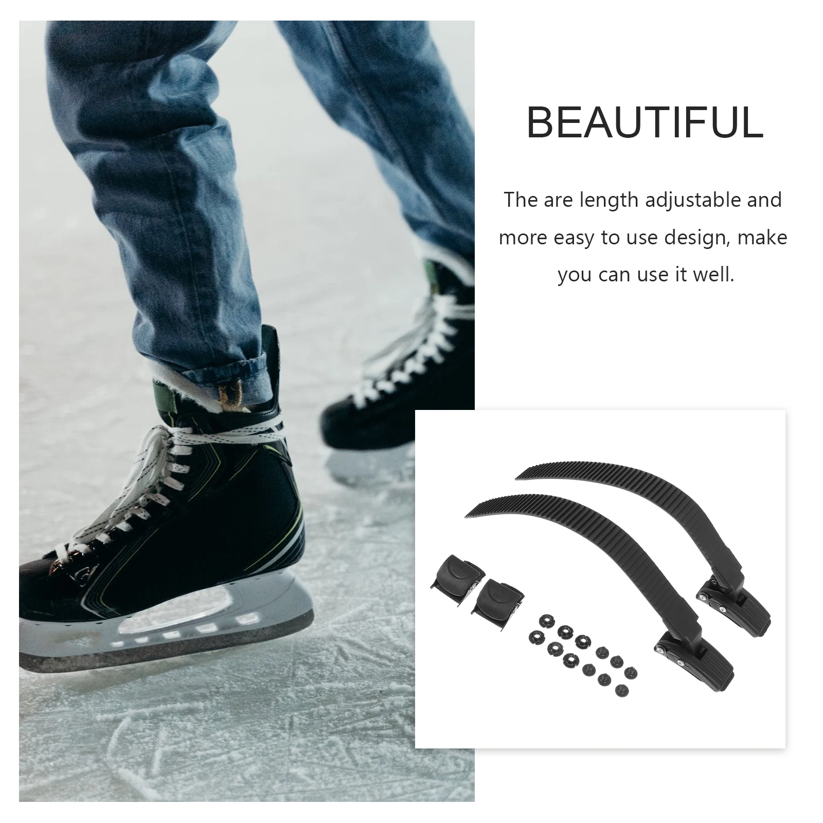 

Черный универсальный ремень для коньков, аксессуары для роликовых коньков, регулируемая фиксирующая пряжка, ремень, пластиковые шнурки для обуви, замена