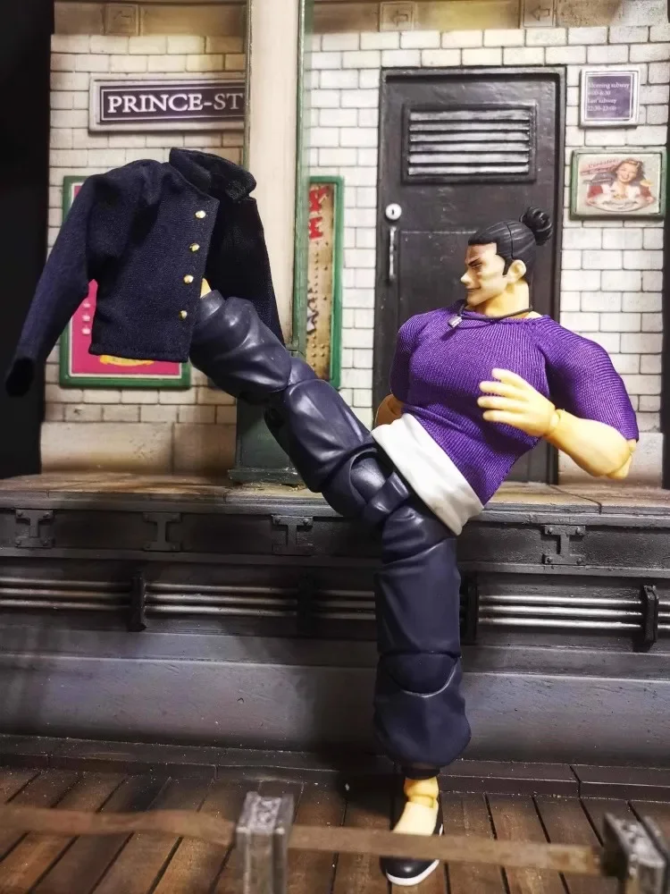 Shf 1/12 Schaal Mannelijke Soldaat Zwarte Casual Jas Strakke Paarse T-shirt Kleding voor 6 "Actiefiguren Accessoires Body poppen