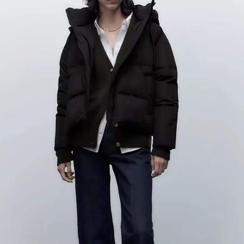 Chaquetas acolchadas de algodón para mujer, Parkas gruesas y cálidas con bolsillos y capucha, ropa de abrigo Vintage para invierno, 2023