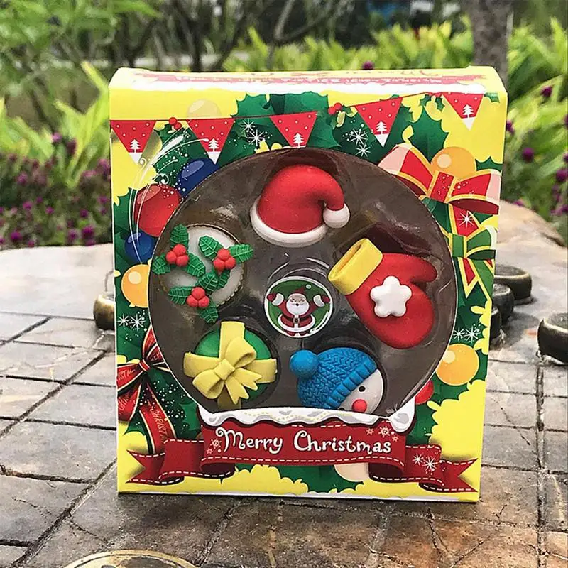 Рождественские Мини-ластики, праздничные Ластики-карандаши, искусственные сувениры, награды для домашнего задания, школьные принадлежности для детей, мини-ластики в ассортименте