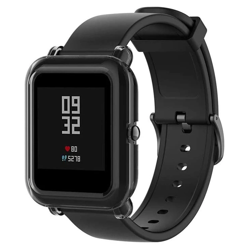 Protezione per orologio, compatibile con Xiaomi Huami Amazfit Bip Youth Custodia flessibile in TPU antigraffio nera