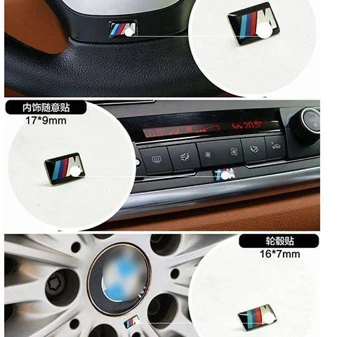 Autocollant de bouton de volant intérieur de voiture, autocollants pour BMW M Power M5 M6 E30 F80 G80 F82 G82 E28 E34 E36 E39 E60 90 F10 F20, 2 pièces