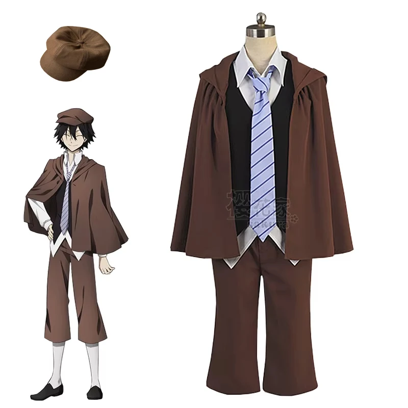 

Anime Bungo Stray Dogs Edogawa Rampo Cosplay Costumes Men Women Cloak Vest Shirt Pants Necktie Outfits Halloween Carnival Suit