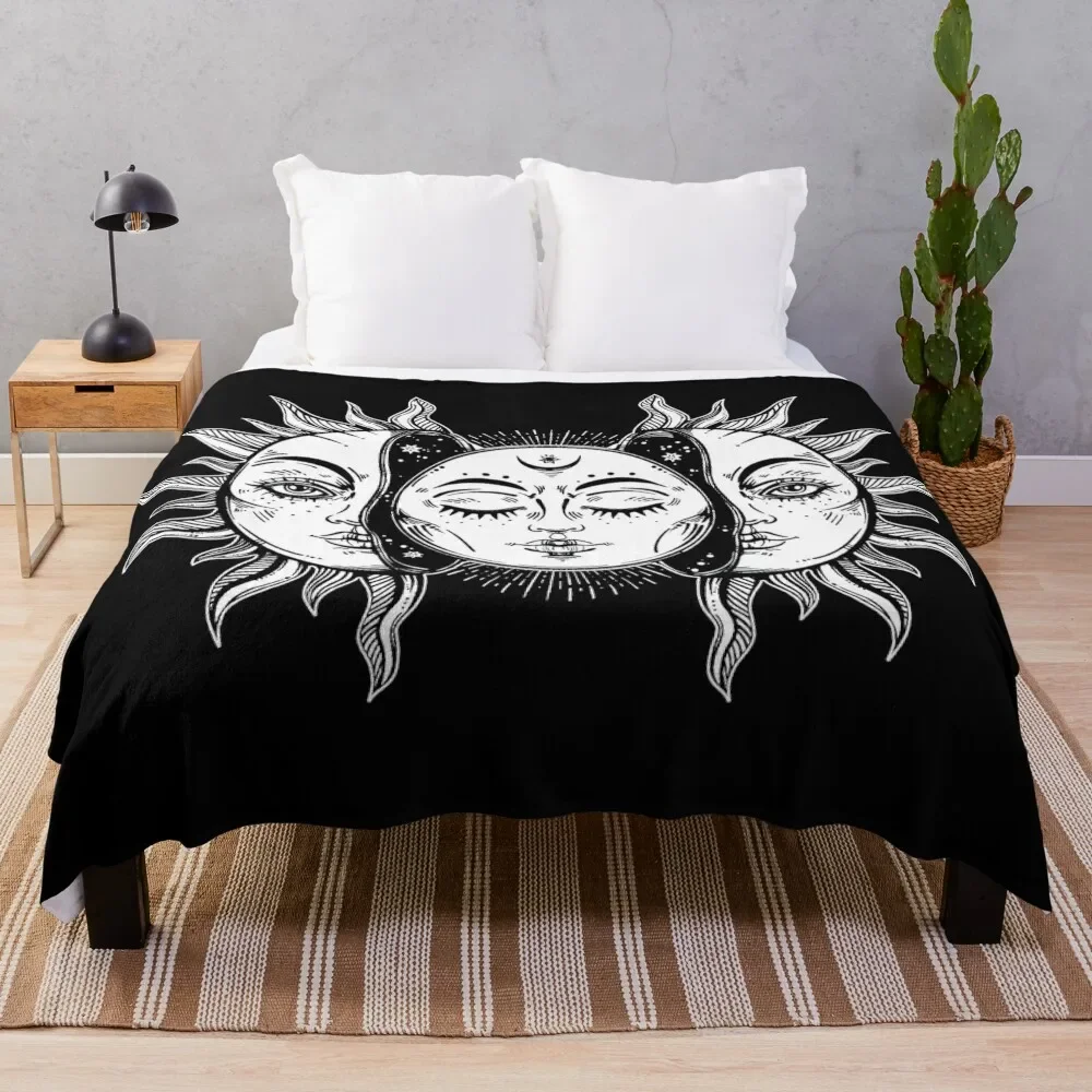 

Sun and moon Throw Blanket Giant Sofa Hairys Summer Beddings Single Blankets