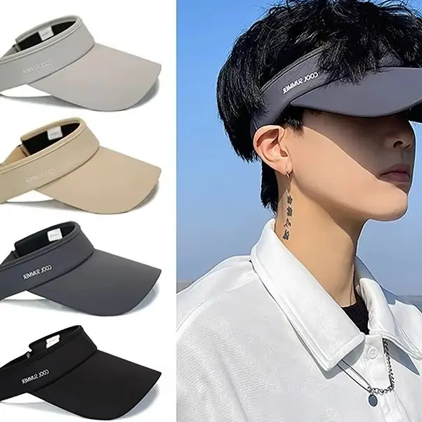 

Cooling Stretchy Visor Ice Silk Long Brim Empty Top Hat Summer UV Protection Men Sun Hats Cycling Running Sports Golf Visor Cap