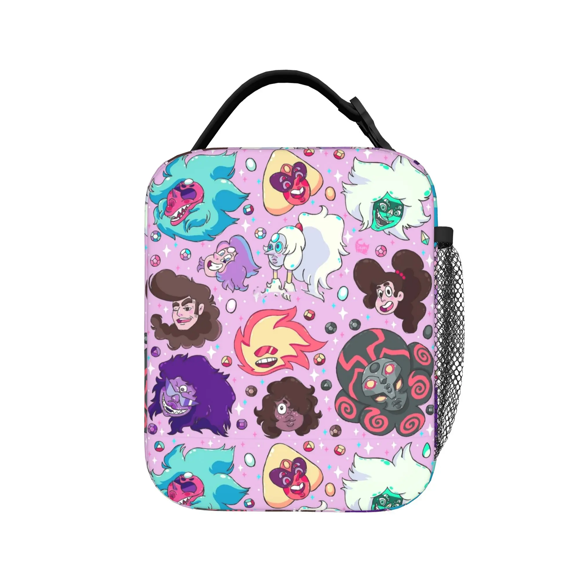 Crystal Gems Steven Universe Lunch Bag  Vintage Lunch Box For Women  Office Cooler Bag Oxford Tote Food Bags