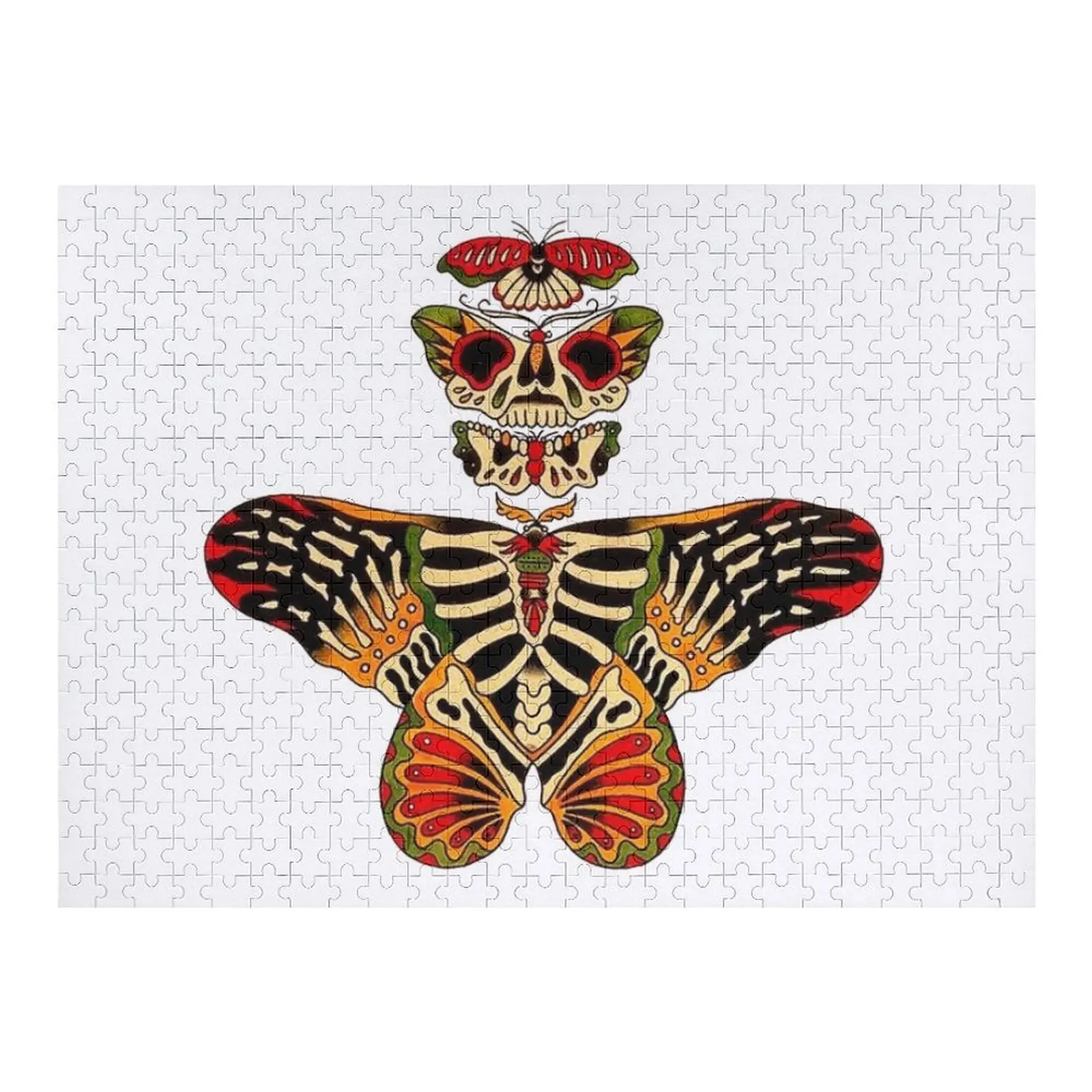 

Traditional Skeleton Moth Tattoo Jigsaw Puzzle Novel Toys For Children 2022 Baby Wooden Puzzle