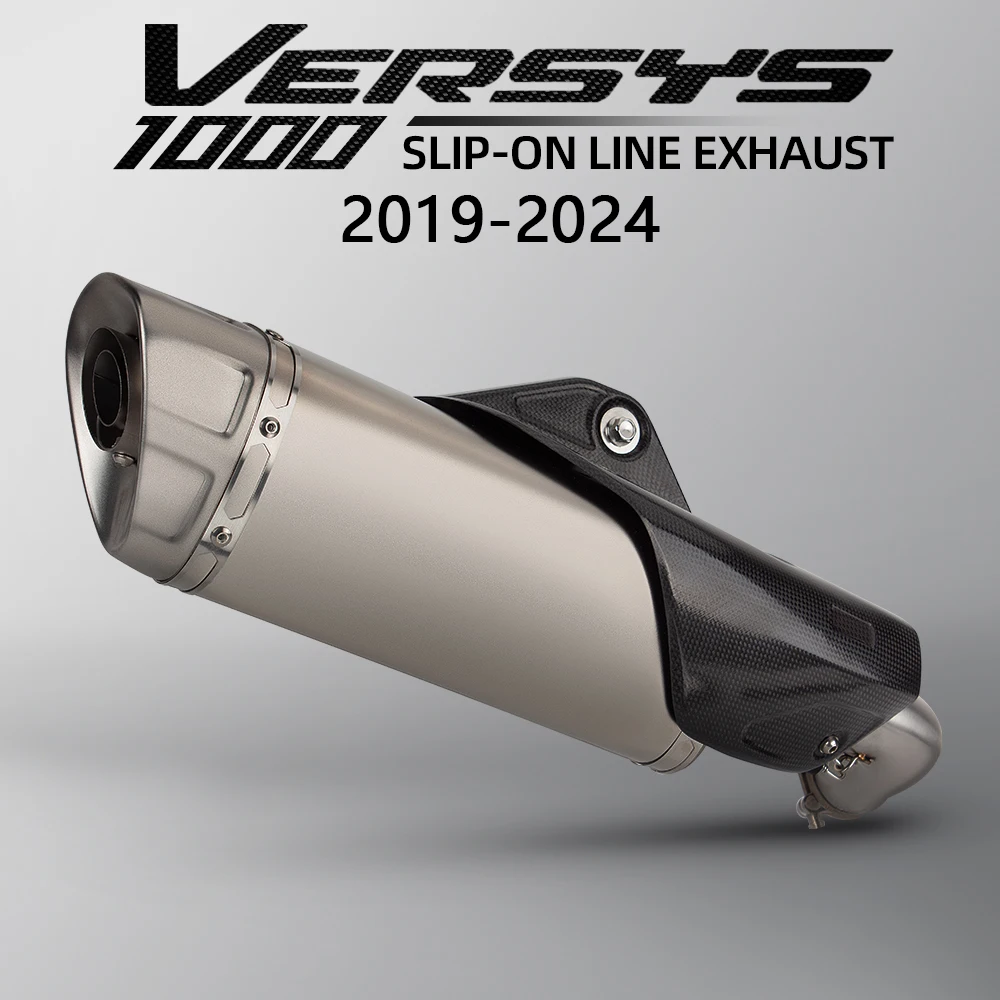 Slip On Line Modified For Kawasaki Versys 1000 VERSYS1000 2019-2024 Motorcycle Exhaust Tail Pipe R1/M1 Muffler with Carbon Cover