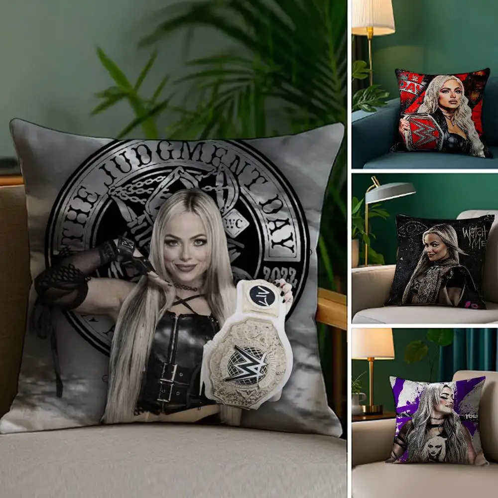 

Classic L-Liv M-Morgan Pillow Case Plush Fabric Soft Double Sided Print Sofa Cushion Cover Throw Pillow Covers